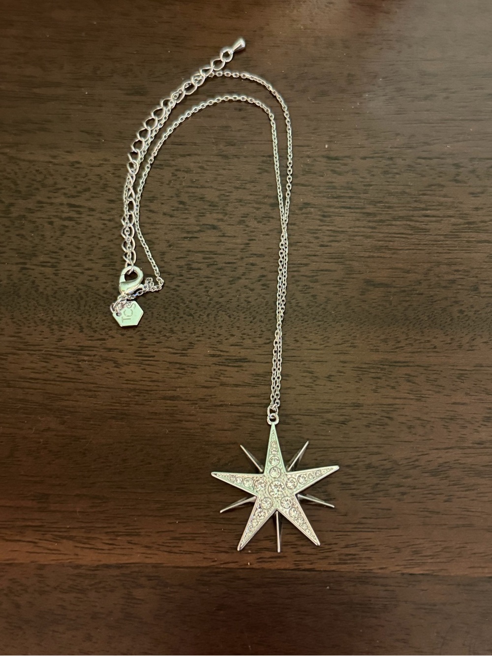 Silver Starburst Pendant Necklace